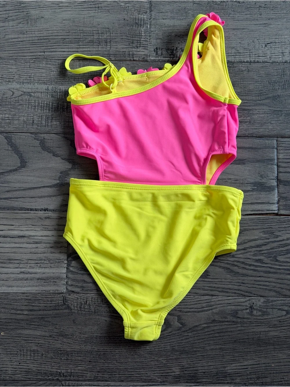 Cynthia Rowley Pink & Yellow Floral Appliqué Two-Piece Swim Set